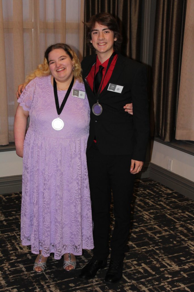 Turnaround Achievement Award winners (l-r) Alyssa Beaulieu and Jacob Nearing, both Grade 12 students at Minto Memorial High School.