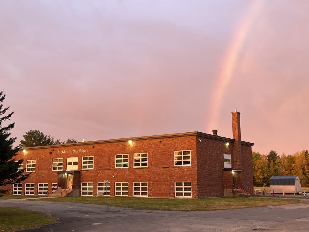 A rainbow above Fredericton's McAdam Avenue School. The McAdam Avenue School will close at the end of the 2022-2023 school year, after serving the community for 61 years. Current and former students, staff, faculty, and families are invited to an open house/reunion at the school on Wednesday, June 14, from 1:00 p.m. to 5:00 p.m. There will be raffle draws for McAdam Avenue School-branded items, refreshments, and an opportunity to tour the school one last time. 