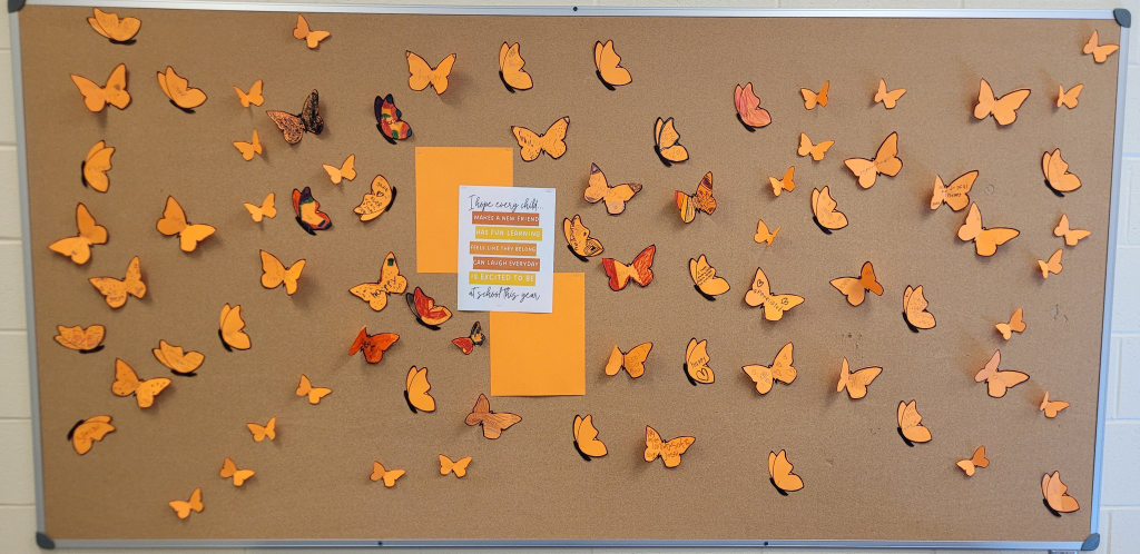 Butterflies at Lincoln Elementary School in honour of the National Day of Truth and Reconciliation.