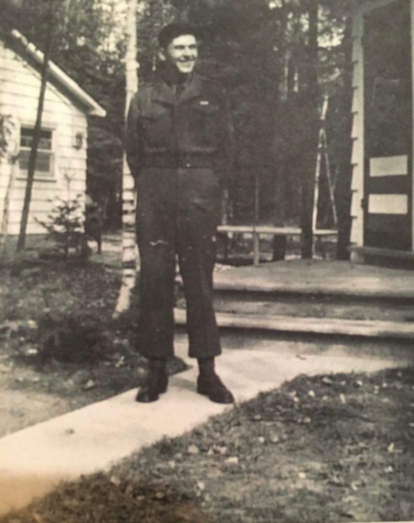Hughie J. Larracey at basic training in Ontario in the early 1950s.
