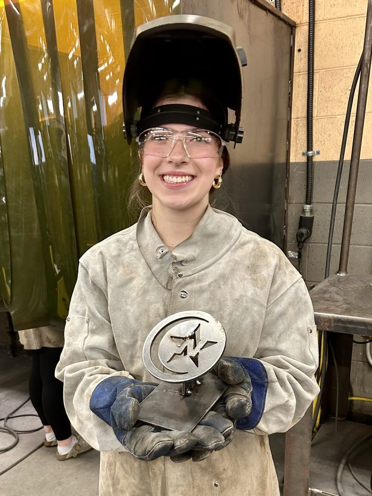 Carleton North High School Grade 11 student Abby Kelly during a Women-in-Trades event at the school on April 12.