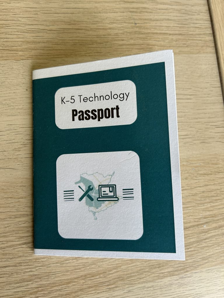 A K-5 technology passport booklet.