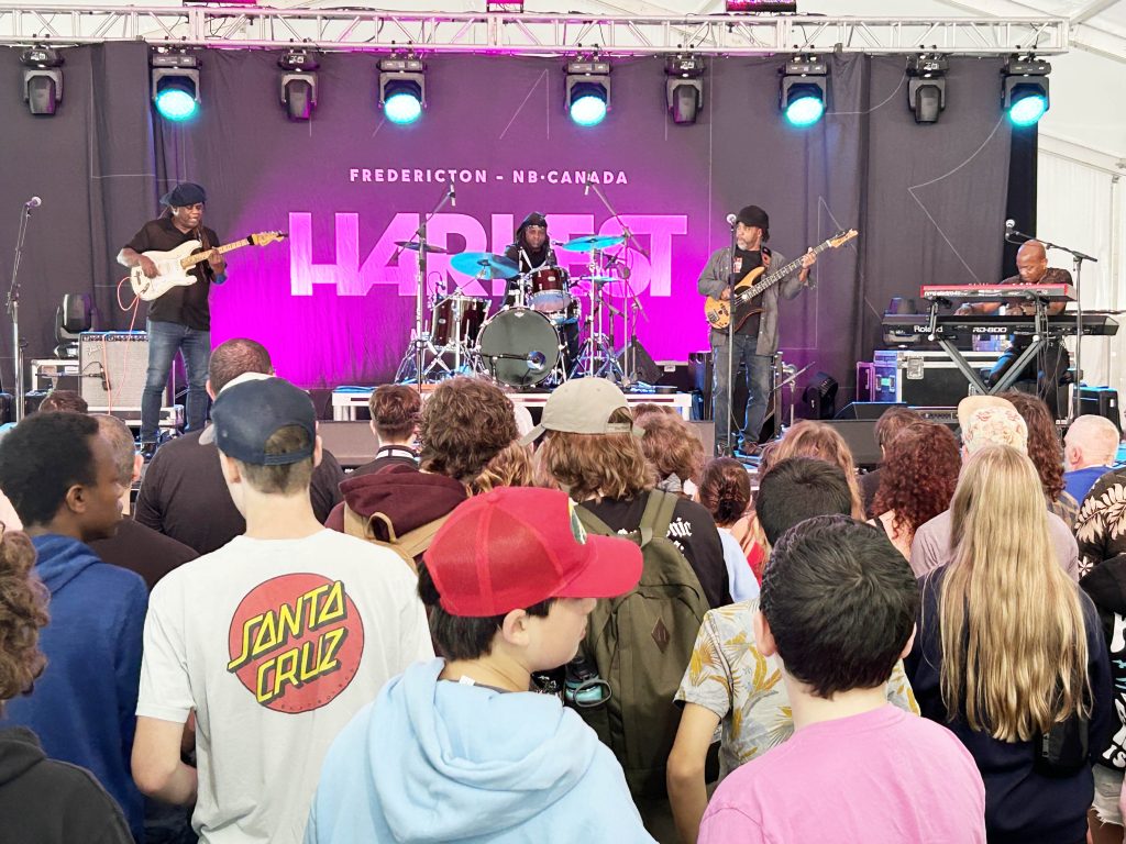 The Wooten Brothers Band--(L-R) Regi, Roy, Victor, and Joseph--held a musical masterclass for middle- and high-school students as part of the annual Harvest Music Festival, on Sept. 12 in Officers' Square.