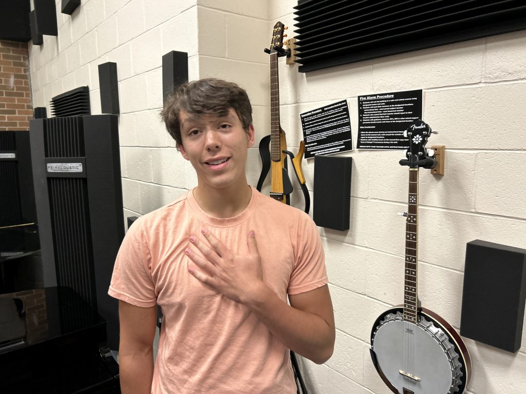 Bassist Elias Flores, a Fredericton High School Grade 12 student. 