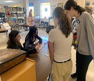 Students at McAdam High School work the polls during the Student Vote New Brunswick student vote on Monday, Oct. 21.