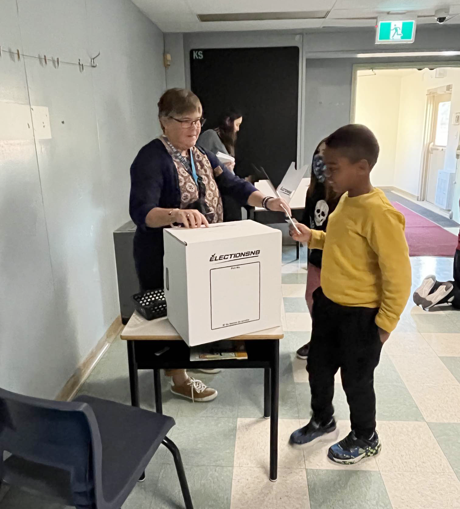 Priestman Street Elementary School students take part in Student Vote NB on Monday, Oct. 21.