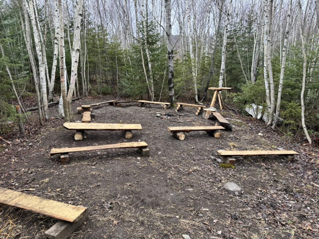 Benches, part of Saint Mary's Academy's new outdoor classroom. Photo Credit: Vanessa Després.