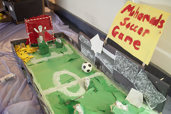 Student Mohamad Abdul worked with friends to build “Mohamad’s Soccer Game”.