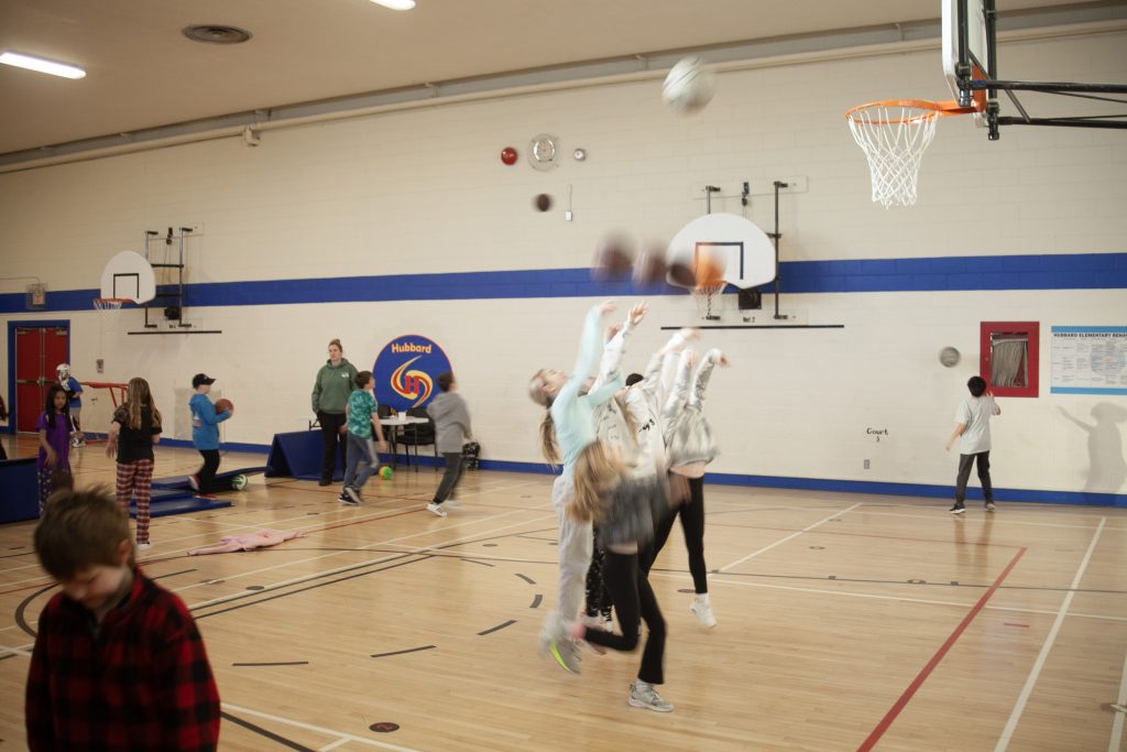 Hubbard Elementary School students take part in unstructured, student-led play time during a Global School Play Day, on Wednesday, Feb. 5.