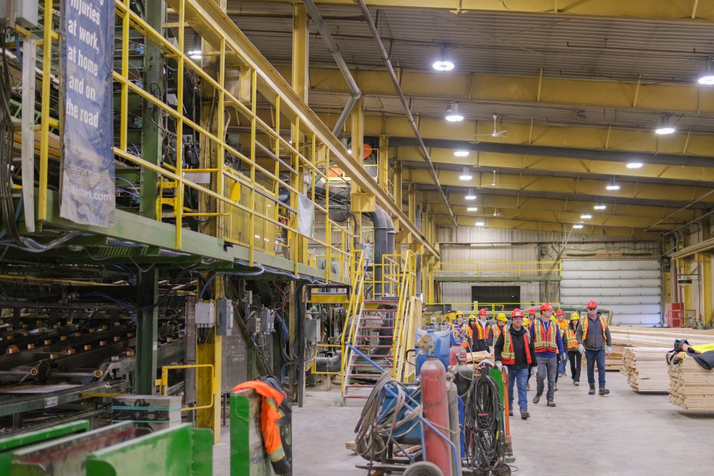 Students from Southern Victoria High School visit  the Plaster Rock Lumber Corporation on Feb. 27, as part of Wildlife Learning – Take It Outside Week. 