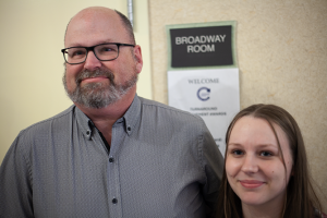 Ryan Stacey and his daughter, Grade 12 John Caldwell School student Chelsea Stacey.