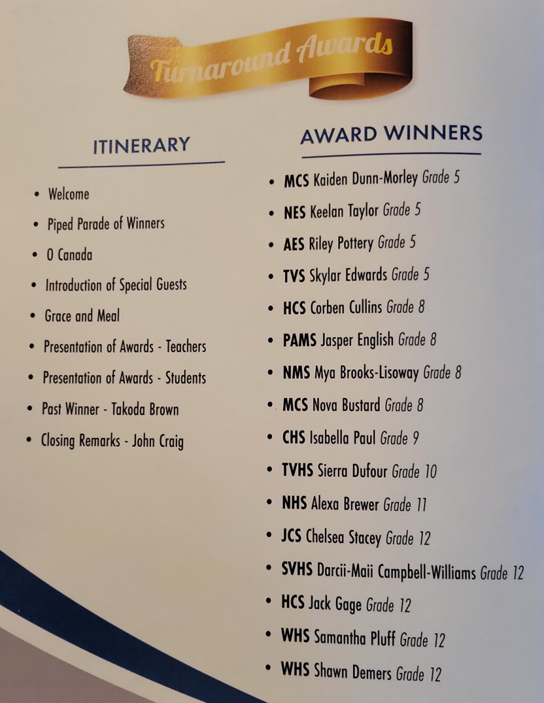 Woodstock-area Turnaround Achievement Award recipients.