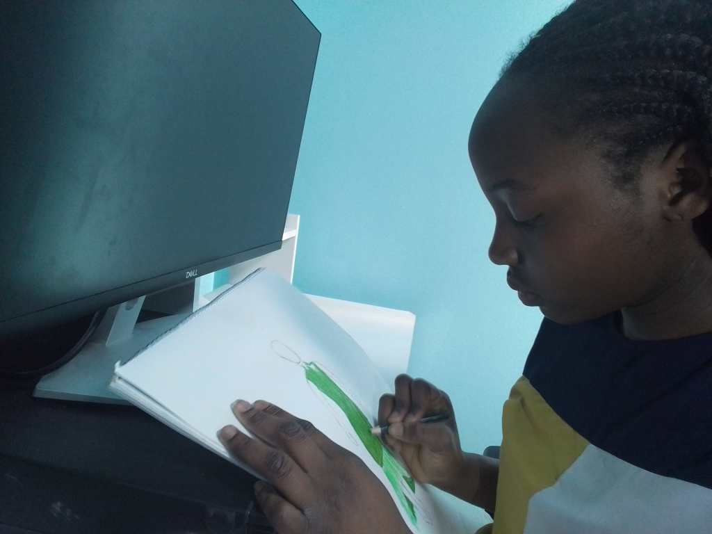 Bliss Carman Middle School Grade 8 student Elizabeth Oluwasekemi Enoch with her artwork. Enoch was a runner-up finalist in the Art Canada Institute’s 2025 Canadian Art Inspiration Student Challenge.