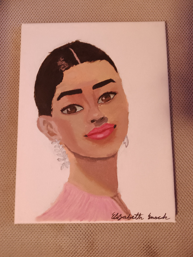 Bliss Carman Middle School Grade 8 student Elizabeth Oluwasekemi Enoch with her artwork. Enoch was a runner-up finalist in the Art Canada Institute’s 2025 Canadian Art Inspiration Student Challenge.